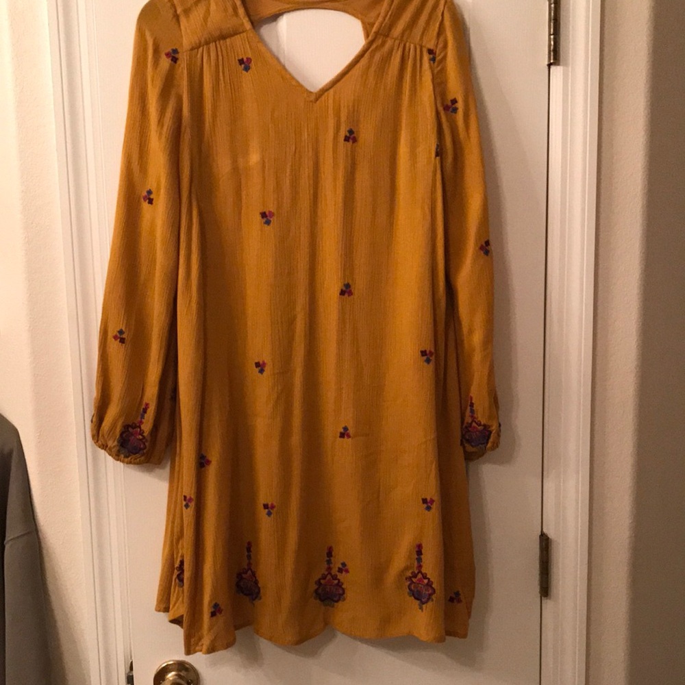 Mustard Yellow Embroidered Dress